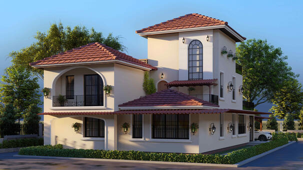 Modern exterior render, 3d render, Residential desin , Visualization, modern facade design.